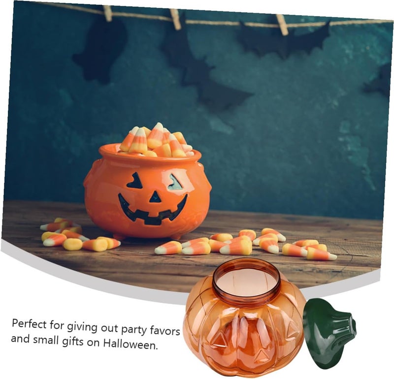 IDEANATEGRATE 2pcs Yellow Pumpkin Candy Storage Containers Pp Material Handheld Candy Buckets Cute Jars for Halloween Party Favors and Sweet Treat Organization - Image 3