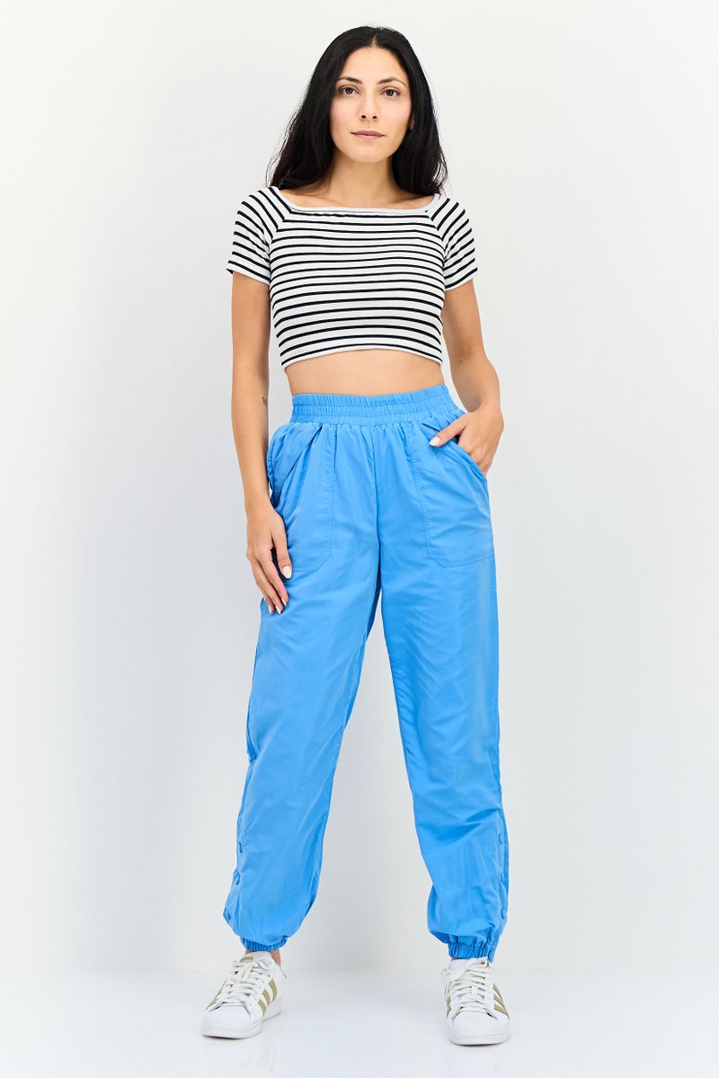 FOREVER 21 سروال جوجر نسائي بقصة عادية، أزرق - Image 4