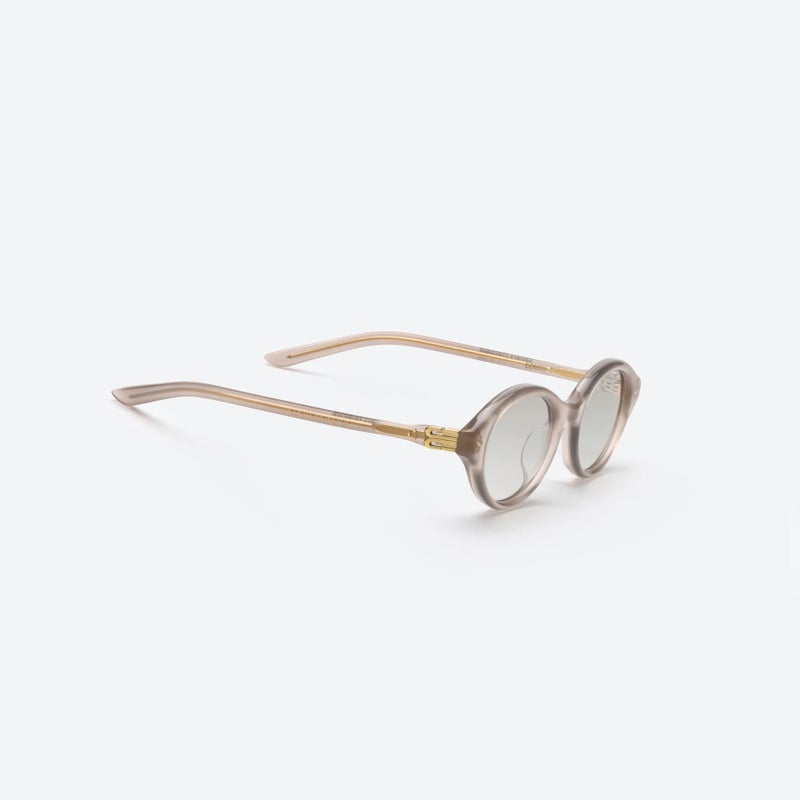 جنتل مونستر نظارات شمسية بيضاوية الشكل من Gentle Monster Corori Col.PC14 49 للنساء - إطار كاكي/وردي فاتح مع عدسات رمادية - Image 4