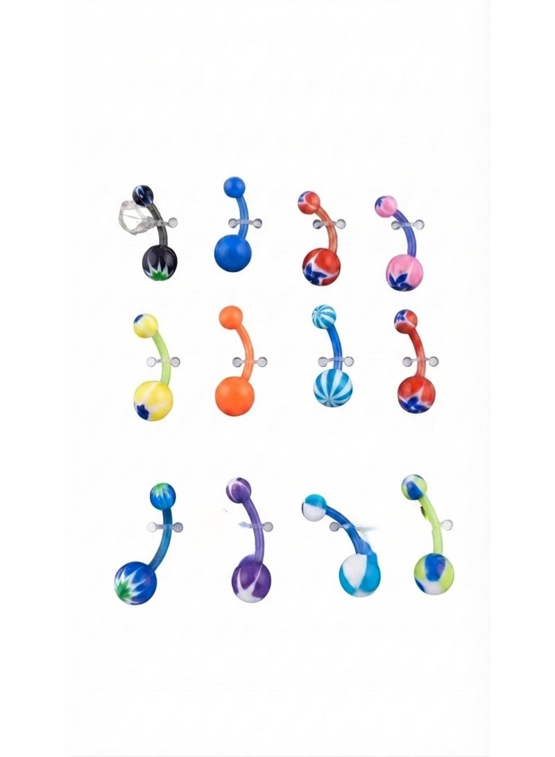 12-Piece Navel Piercing Set Stylish and Trendy Belly Button Accessories - Image 2
