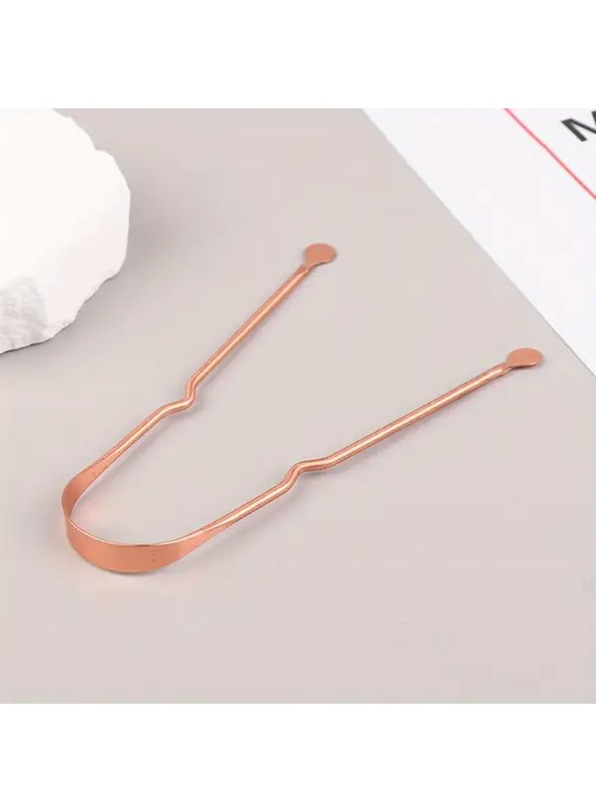 Pure Copper Tongue Scraper 1pc Oral Cleaning Tool Portable Cleaner - Image 5