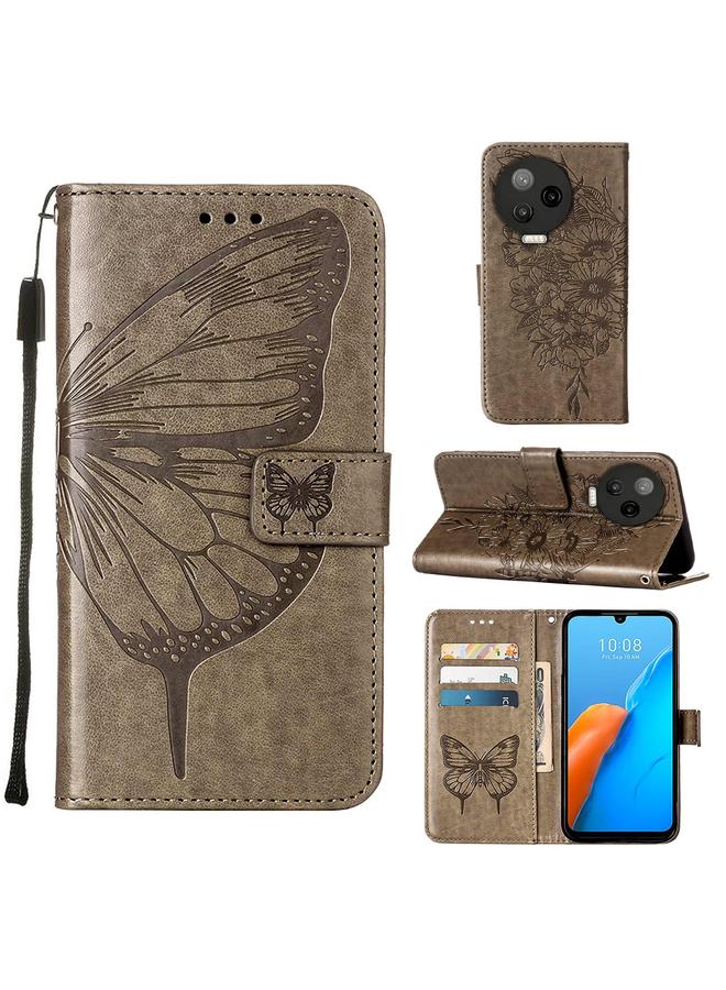 زبون جراب لهاتف Infinix Note 12 Pro 4G جراب هاتف جلدي قابل للطي بتصميم فراشة منقوش - Image 1