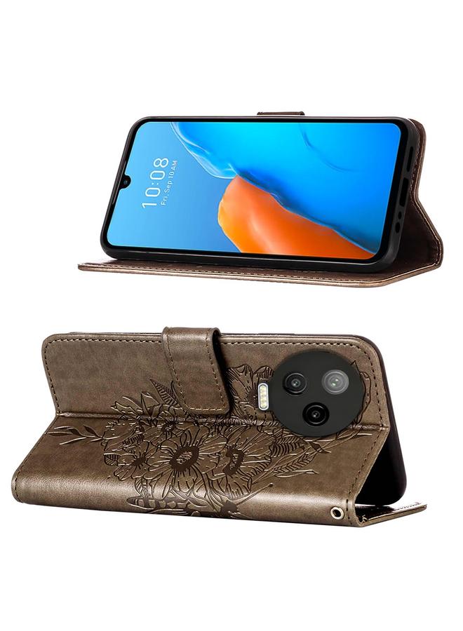 زبون جراب لهاتف Infinix Note 12 Pro 4G جراب هاتف جلدي قابل للطي بتصميم فراشة منقوش - Image 3