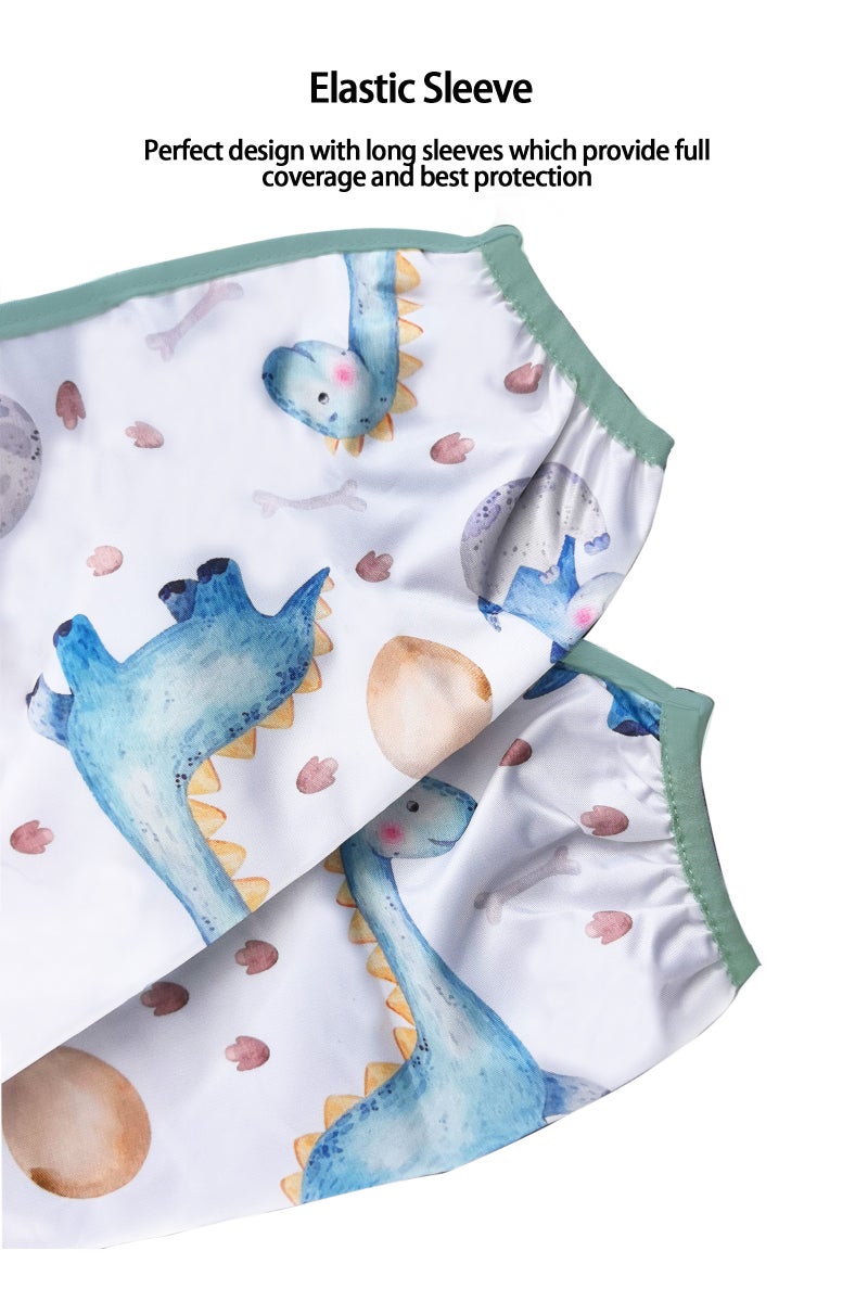 3 Pack Long Sleeve Baby Bibs, Smock Waterproof Sleeved Bib Smock for Baby Toddler 6-36 Months - Image 4