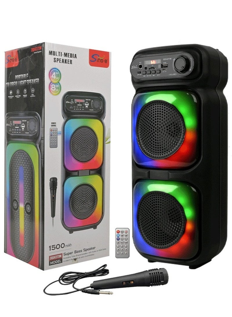 Arabest New Dual 4-inch LED Colored Lights Bluetooth Audio Mobile Portable Colorful Dual Speaker Barrel Audio 5.0 Bluetooth Speaker - Image 2