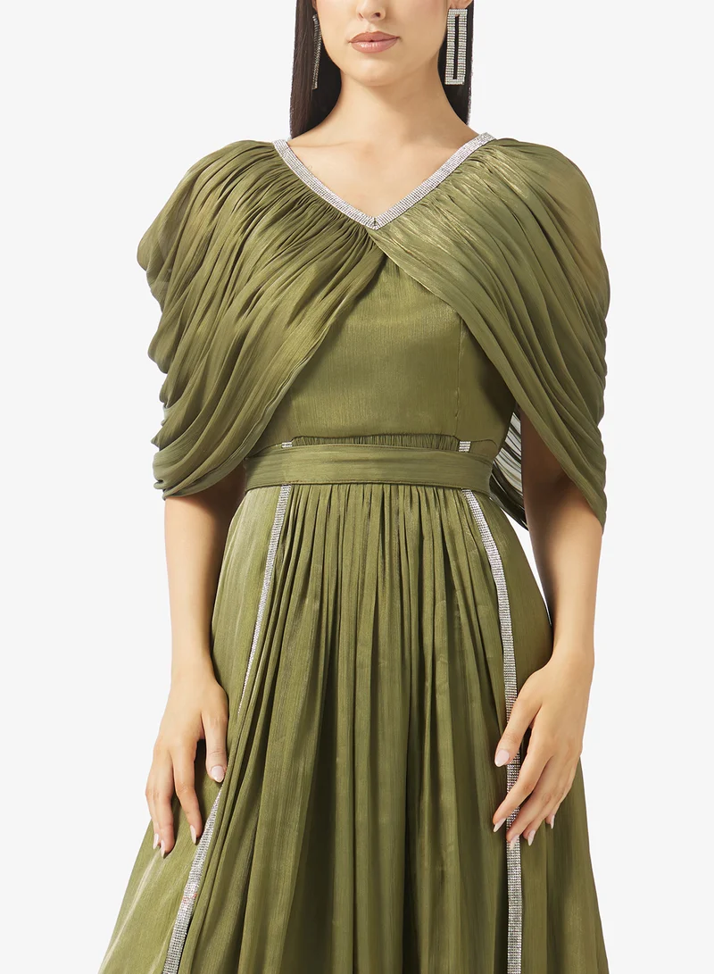 Namshi x  draped shoulder maxi dress for Women | Best Price UAE
