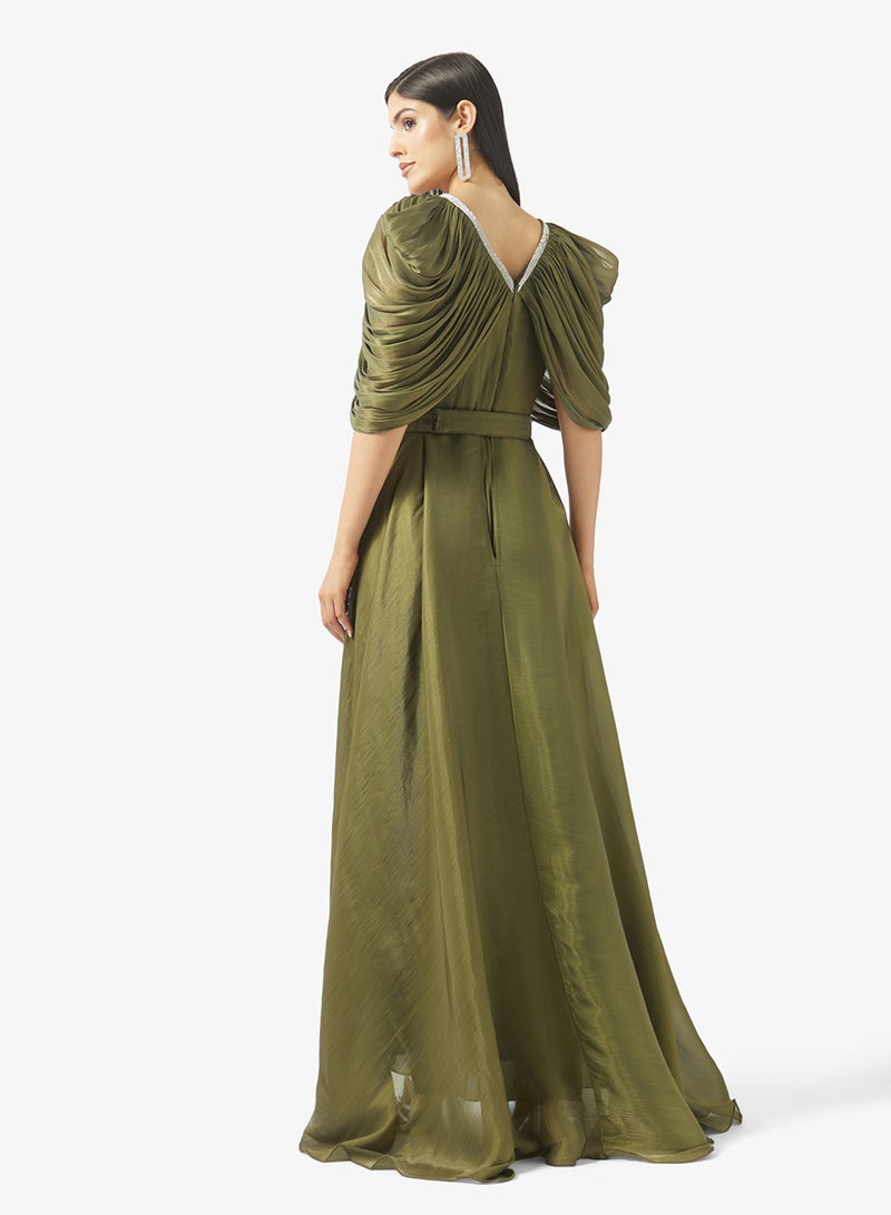 نمشي x فستان ماكسي بكتف مكشوف - Image 2