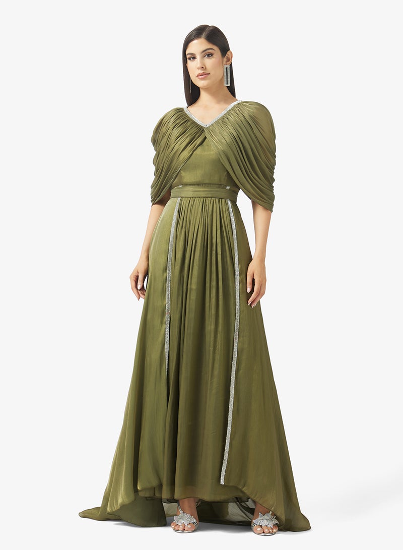 نمشي x فستان ماكسي بكتف مكشوف - Image 1