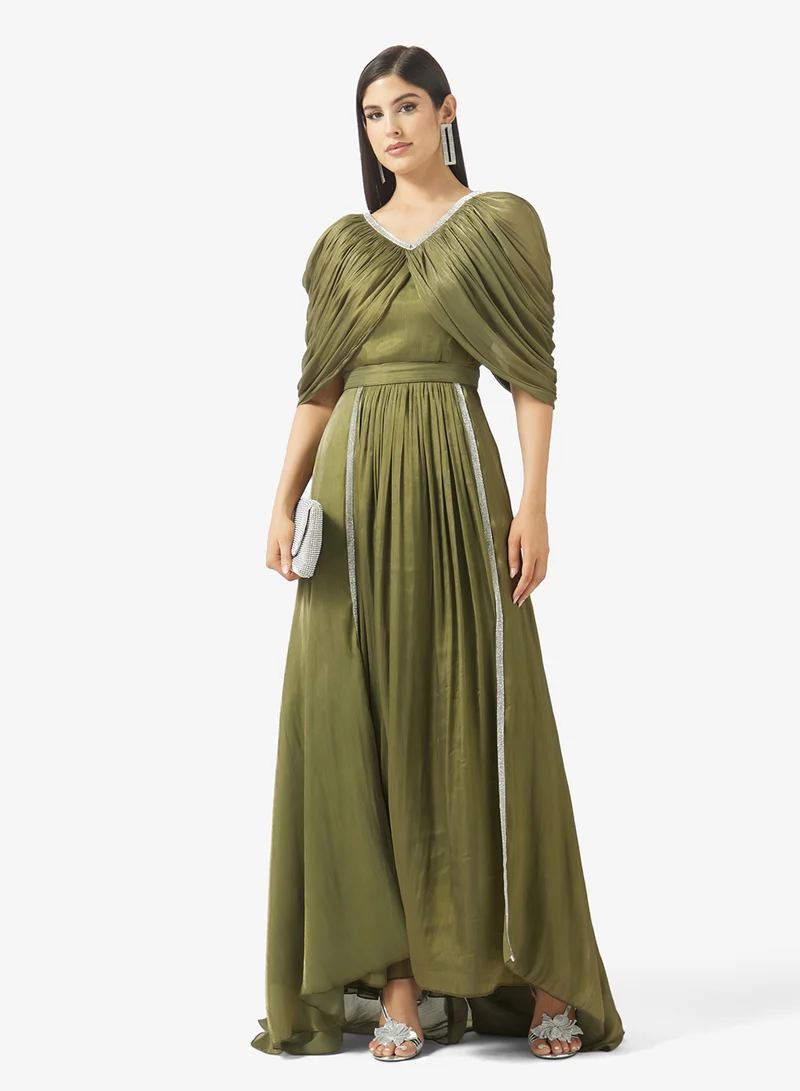 Namshi x  draped shoulder maxi dress for Women | Best Price UAE