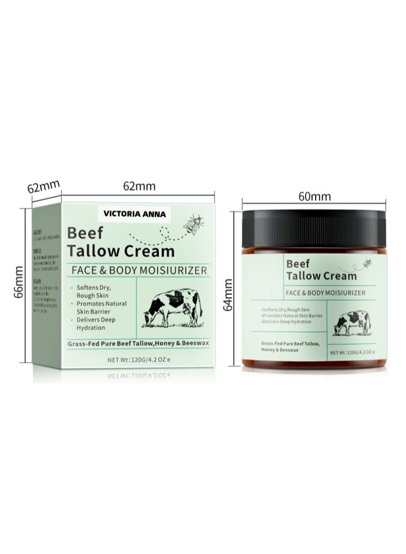 VICTORIA ANNA Beef Tallow Balm for Extremely Dry Skin: Intense Repair Cream for Hands, Heels, Elbows & Body - All Skin Types, Nourishing Skincare - Image 3