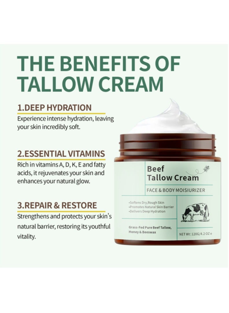 VICTORIA ANNA Beef Tallow Balm for Extremely Dry Skin: Intense Repair Cream for Hands, Heels, Elbows & Body - All Skin Types, Nourishing Skincare - Image 4