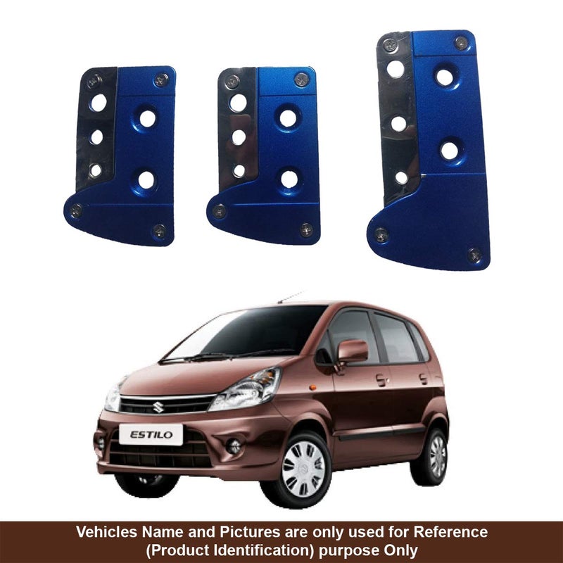 Oshotto 3 Pcs Non-Slip Manual CS-036 Car Pedals Kit Pad Covers Set Compatible with Maruti Suzuki Zen Estilo (Blue) - Image 1