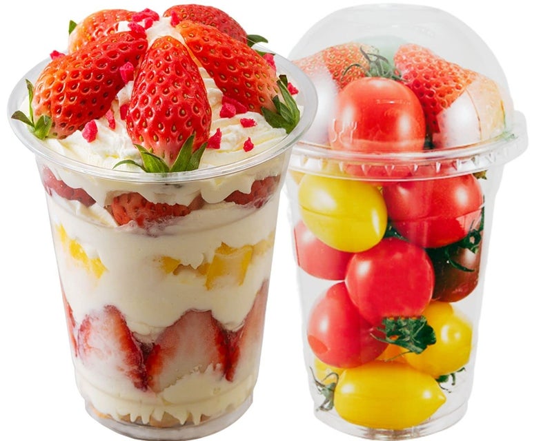 Artpreti 25 Sets 12 oz Clear Plastic Parfait Cups with Dome Lids(NO HOLE) - Disposable Dessert Cups with Lids for Dips Snacks and Fruit Yogurt Smoothie Iced Cold Drinks  No Leaking - Image 1