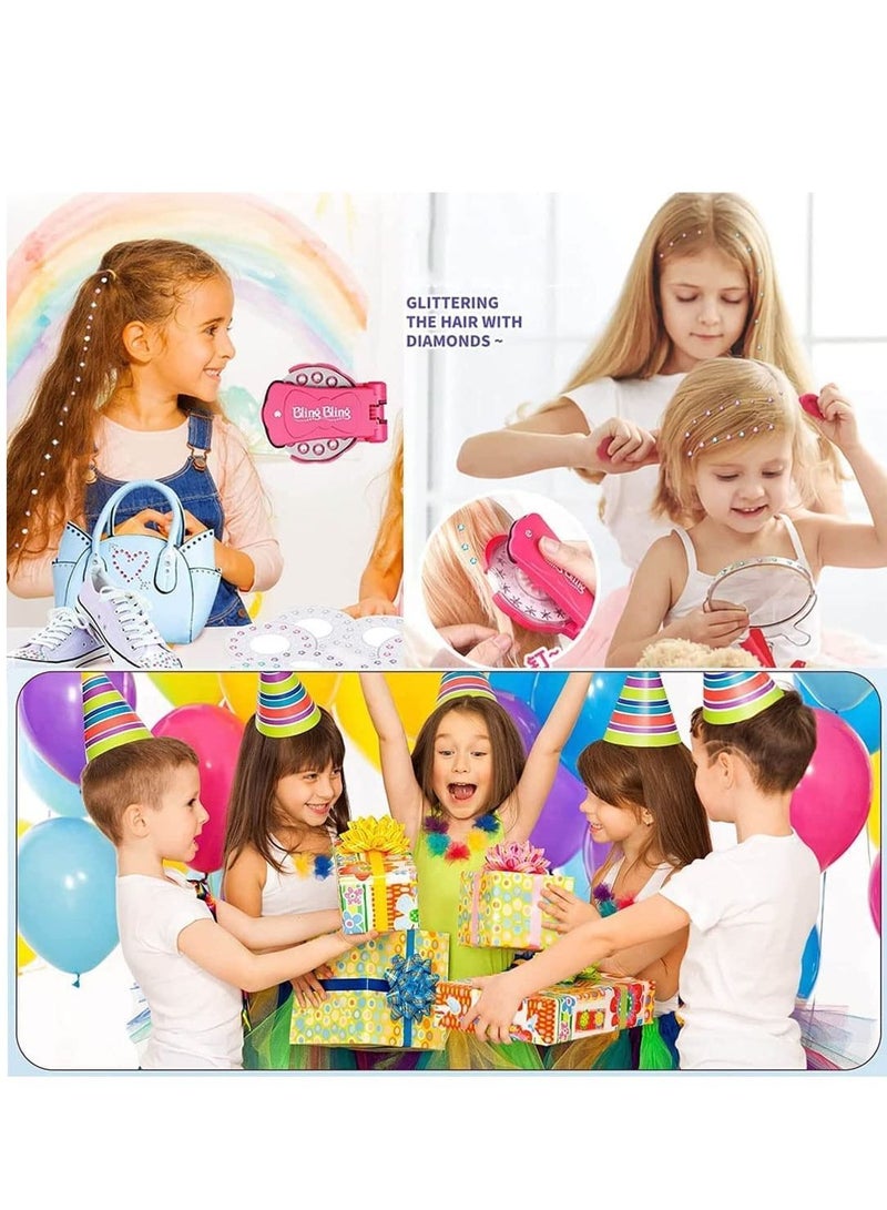 NIBEMINENT Hair Bedazzler Kit with 180 Gems,Hair Gems Stapler Toys,Hair Nail Rigs Styling Tool Sparkling on Braided for Girls Fashion, Shining Bling Diamond Decor Gifts - Image 2