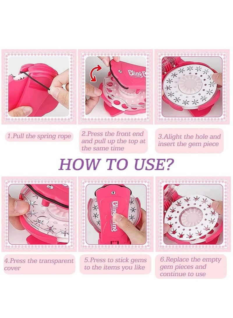 NIBEMINENT Hair Bedazzler Kit with 180 Gems,Hair Gems Stapler Toys,Hair Nail Rigs Styling Tool Sparkling on Braided for Girls Fashion, Shining Bling Diamond Decor Gifts - Image 3