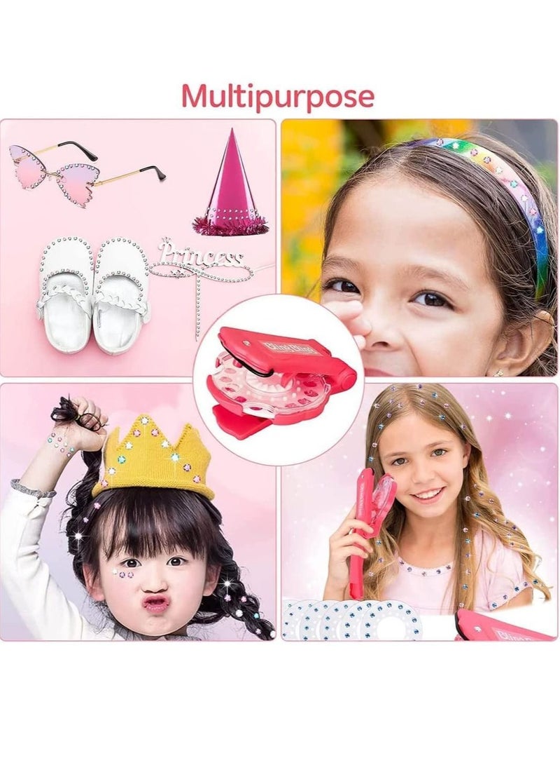 NIBEMINENT Hair Bedazzler Kit with 180 Gems,Hair Gems Stapler Toys,Hair Nail Rigs Styling Tool Sparkling on Braided for Girls Fashion, Shining Bling Diamond Decor Gifts - Image 4