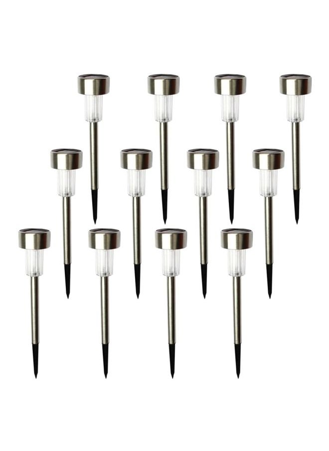 NIBEMINENT - 12-Piece Solar Powered LED Landscape Pathway Light Set White 5.5x36x5.5centimeter - Image 1