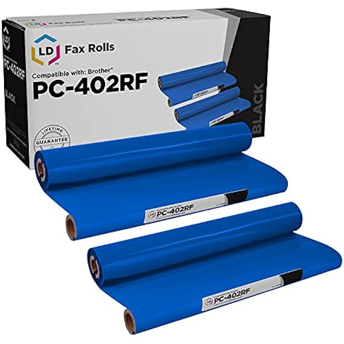 LD COMPATIBLE THERMAL RIBBON REFILL ROLL REPLACEMENTS FOR BROTHER PC402 (2-PACK) - Image 2