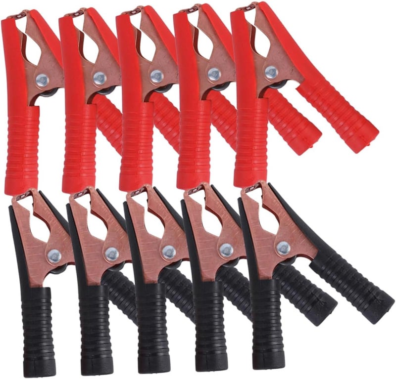 OUNONA 10pcs Battery Clip Copper Plated Easy to Use Insulated for Automotive Electrical Projects - Image 1
