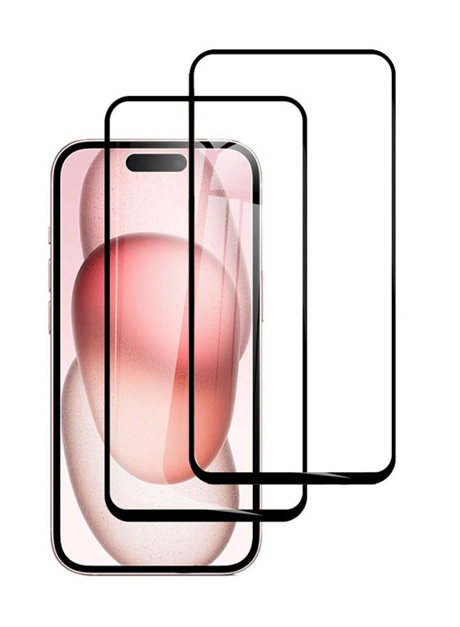 Pack Of 2 Screen Protector Designed For iPhone 15 Pro Max Scratch Resistant 9H Hardness Tempered Glass Clear HD Clarity Edge to Edge Full Coverage Bubble Free Screen Protector For iPhone 15 Pro Max  - Image 1