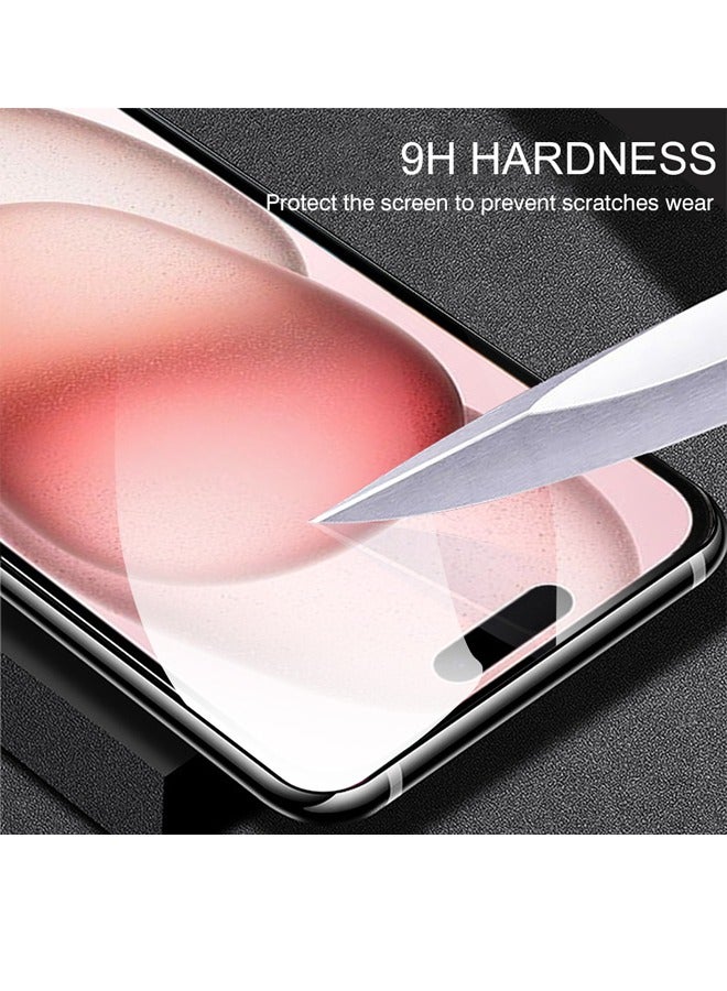 Pack Of 2 Screen Protector Designed For iPhone 15 Pro Max Scratch Resistant 9H Hardness Tempered Glass Clear HD Clarity Edge to Edge Full Coverage Bubble Free Screen Protector For iPhone 15 Pro Max  - Image 5