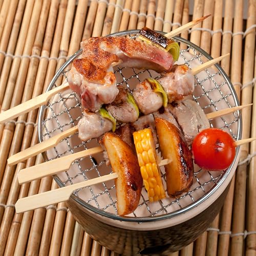 XMZY 8 Inch Bamboo Skewers 200 PCS Kabob Skewers Grilling Bamboo Sticks for Fruit Kabobs Wooden Paddle for BBQ (8 Inch) - Image 3
