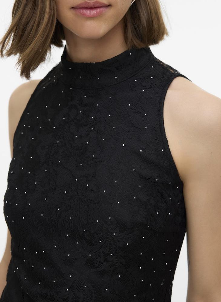 فيرو مودا فستان ماكسي بياقة هالتر وتفاصيل دانتيل من فيممانجا - Image 3