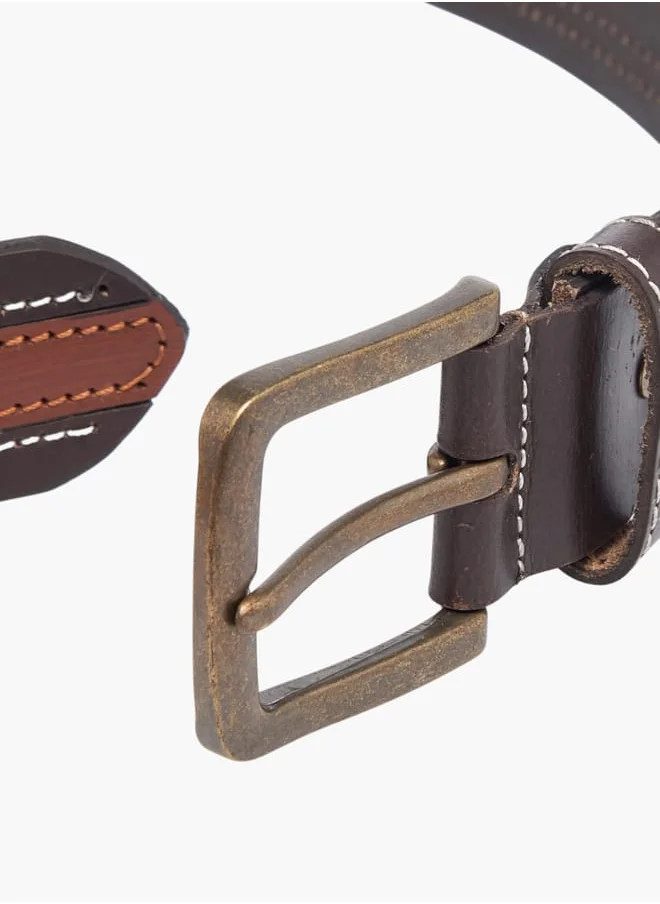 Lee Cooper Men's Colourblock Belt with Pin Buckle Closure