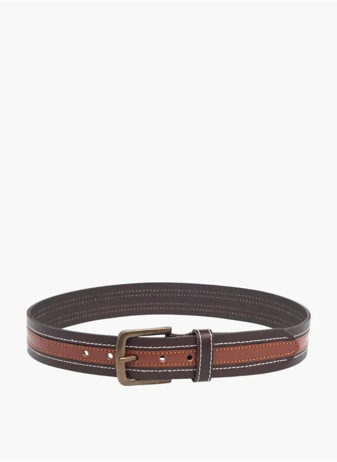 Lee Cooper Men's Colourblock Belt with Pin Buckle Closure