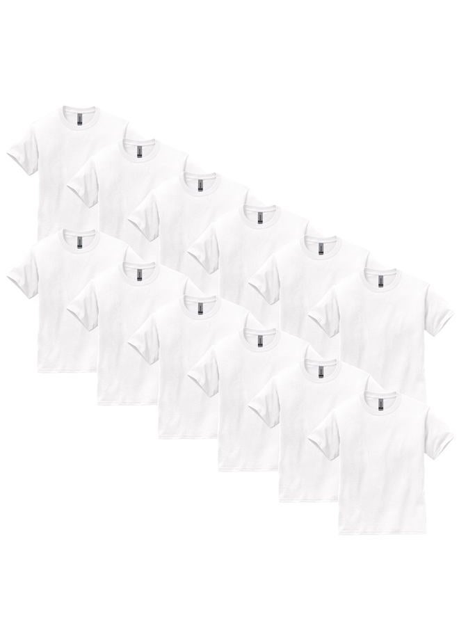 Gildan Unisex Kid's Ultra Cotton T-Shirt, Style G2000B, Multipack, White (12-Pack) - Image 1
