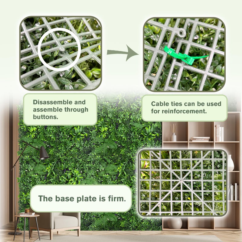 DOPGIB Artificial Green Boxwood Grass Wall Roll: 40"x120"(33.5 SQFT) UV Protected Ivy Privacy Hedge Fence Screen for Chain Link Fences Panel Indoor,Outdoor Patio Balcony & Garden - Image 3