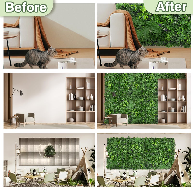 DOPGIB Artificial Green Boxwood Grass Wall Roll: 40"x120"(33.5 SQFT) UV Protected Ivy Privacy Hedge Fence Screen for Chain Link Fences Panel Indoor,Outdoor Patio Balcony & Garden - Image 5
