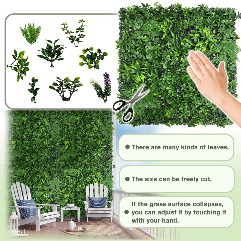 DOPGIB Artificial Green Boxwood Grass Wall Roll: 40"x120"(33.5 SQFT) UV Protected Ivy Privacy Hedge Fence Screen for Chain Link Fences Panel Indoor,Outdoor Patio Balcony & Garden - Image 4