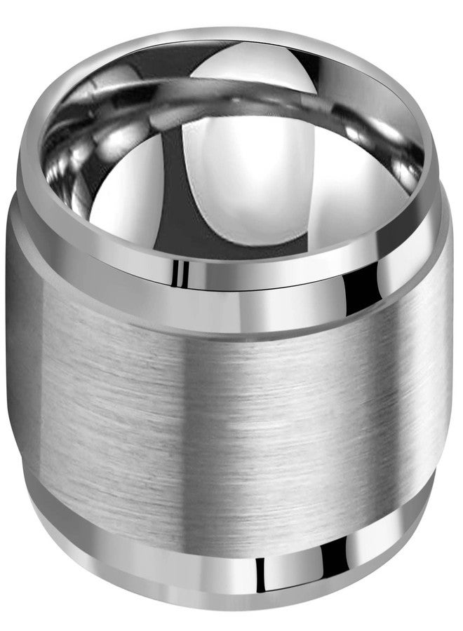 CROWNAL 6mm 8mm 10mm Tungsten Wedding Band Ring Men Women Polished Beveled Edge Matte Brushed Finish Center Comfort Fit Size 5 To 17 (10mm,17) - Image 2