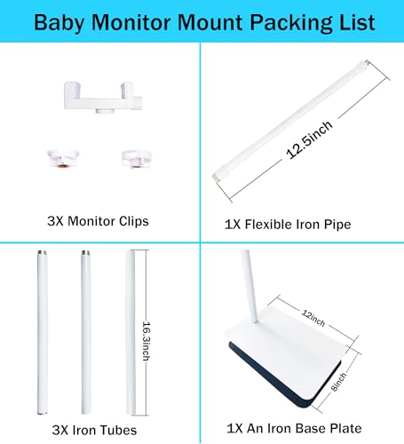 GUCHO Baby Monitor Mount Floor Stand Holder Compatible with Hello Baby,Infant Optics DXR-8 Pro,Nanit Pro,UKSUP,Vtech,OKAIDI Baby Monitor, Adjustable Universal Baby Monitor Mount - Image 5
