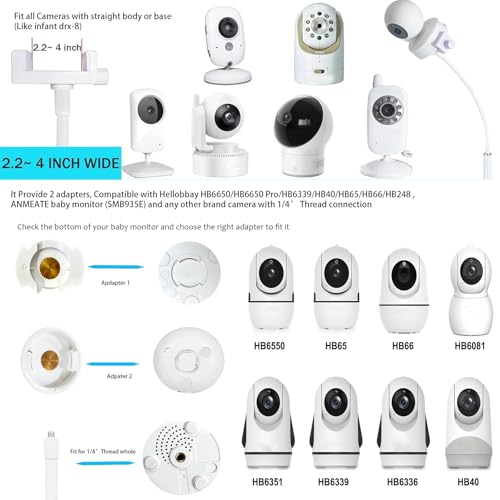 GUCHO Baby Monitor Mount Floor Stand Holder Compatible with Hello Baby,Infant Optics DXR-8 Pro,Nanit Pro,UKSUP,Vtech,OKAIDI Baby Monitor, Adjustable Universal Baby Monitor Mount - Image 2