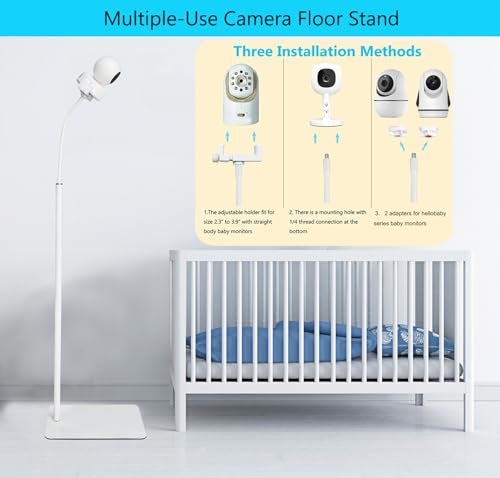 GUCHO Baby Monitor Mount Floor Stand Holder Compatible with Hello Baby,Infant Optics DXR-8 Pro,Nanit Pro,UKSUP,Vtech,OKAIDI Baby Monitor, Adjustable Universal Baby Monitor Mount - Image 3