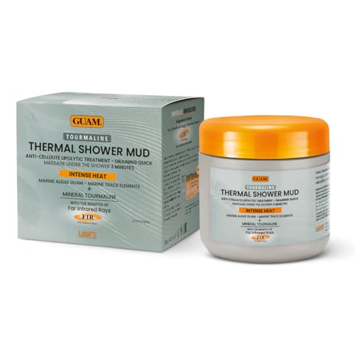 Guam Seaweed & Tourmaline Thermal Mud Anticellulite Remover | 3-minute Shower Body Mask for Cellulite Removal | Hot Infrared FIR Anti Cellulite Treatment for Thighs and Legs, 1.1LB - Image 1