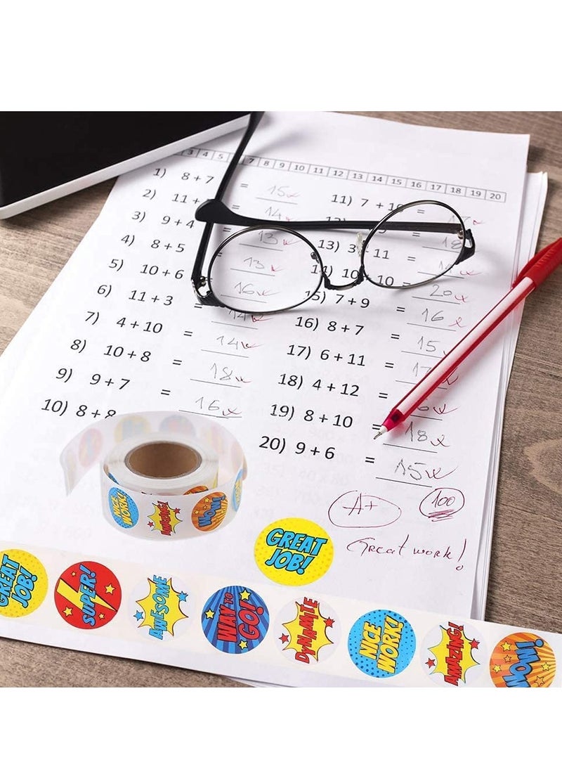 SOLARAE Stickers Teacher Reward Boom for Spiderman, Super Heroes Party Loot Bags Motivational Positive for Kids, Student, Classroom 500 Pack - Image 4