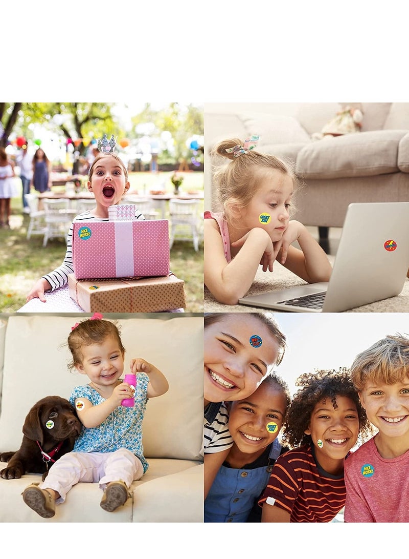 SOLARAE Stickers Teacher Reward Boom for Spiderman, Super Heroes Party Loot Bags Motivational Positive for Kids, Student, Classroom 500 Pack - Image 3