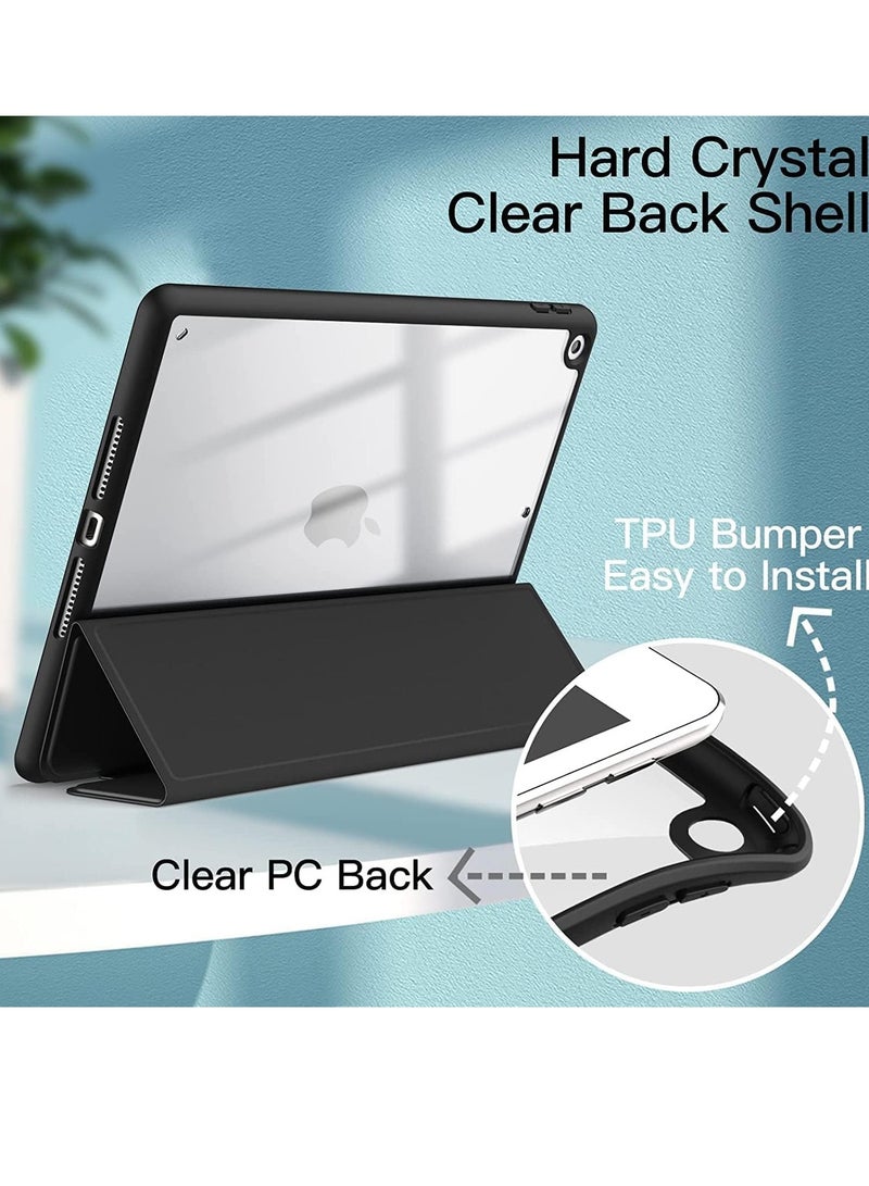 DUSALA Case Compatible with iPad 10.2-Inch (9th/8th/7th Generation, 2021/2020/2019) – Clear Transparent Back Shell, Pencil Holder, Slim Stand, Shockproof Tablet Cover for iPad 10.2" with Full Protection Black, 10.2 - Image 4