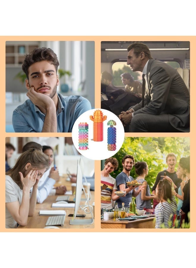 قطعتان من أزرار النقر، دوارات، أداة تحفيز محمولة، تصميم Little Ouchies 3 في 1 لتخفيف القلق، محفز Spiky Grippie، لعبة تحفيز الألم المطبوعة ثلاثية الأبعاد، لعبة فيدجيت صغيرة للجيب للبالغين هدايا مبتكرة - Image 5