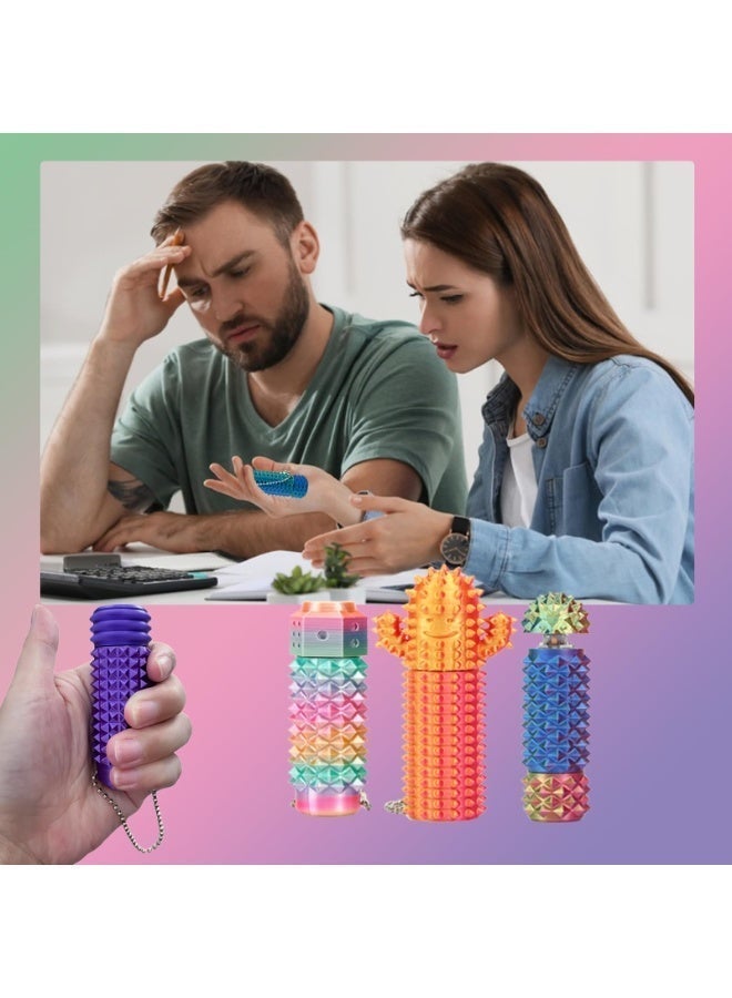 قطعتان من أزرار النقر، دوارات، أداة تحفيز محمولة، تصميم Little Ouchies 3 في 1 لتخفيف القلق، محفز Spiky Grippie، لعبة تحفيز الألم المطبوعة ثلاثية الأبعاد، لعبة فيدجيت صغيرة للجيب للبالغين هدايا مبتكرة - Image 4