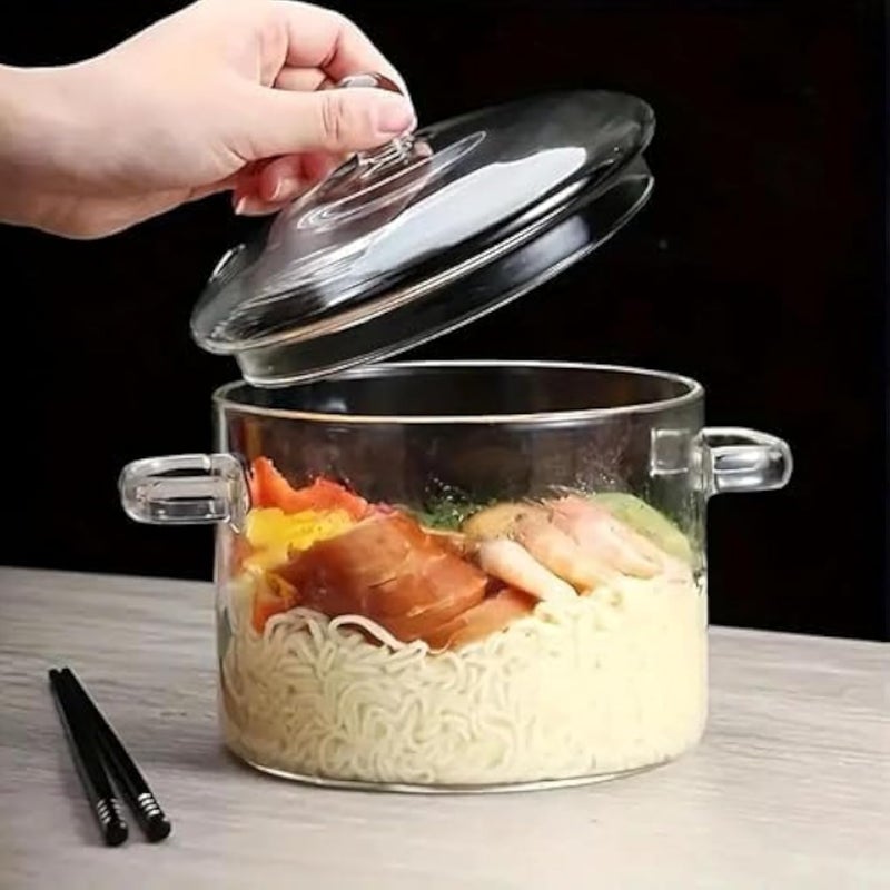 هيات ريسيستانت زجاج كاسسيرولي ويته ليد 1.8 ليتير شفاف ديريكت فلامي سافي كوتي بيار مقبض كووكينج بوت فور موديرن مطبخ وسي