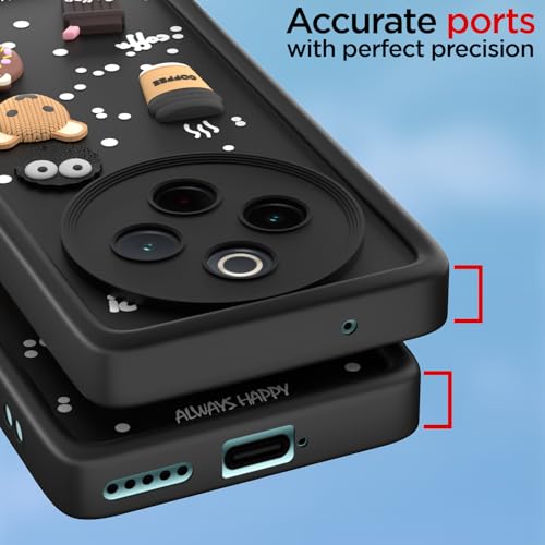 Pikkme Back Cover for Vivo T4 5G / iQoo Z10 5G | Cute Fun Cartoon 3D Bear Silicone Full Body Protection Bumper Case (Black) - Image 4