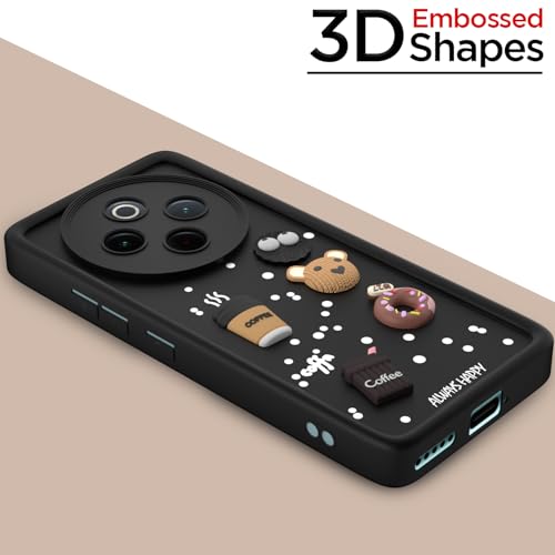 Pikkme Back Cover for Vivo T4 5G / iQoo Z10 5G | Cute Fun Cartoon 3D Bear Silicone Full Body Protection Bumper Case (Black) - Image 3