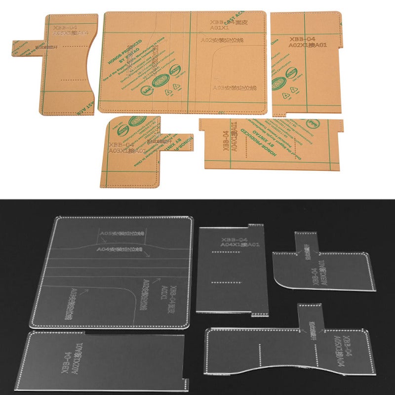 قالب دفتر أكريليك 1:1 استنسل حرفي جلدي أداة صنع مذكرات DIY - دليل قطع عالي الشفافية لغطاء دفتر الملاحظات والحقيبة والمذكرات والكتاب - Image 5