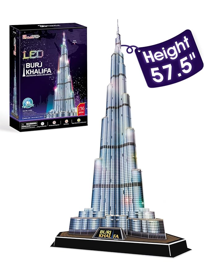 CubicFun 3D Puzzle Led Burj Khalifa 136 Pieces - Image 1