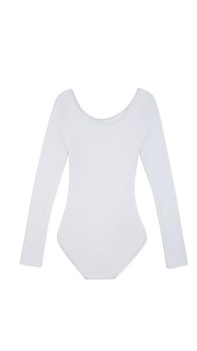 Capezio ليوتارد رياضي طويل الأكمام للفتيات من كابيزيو، أبيض، 12 14 أمريكي - Image 2