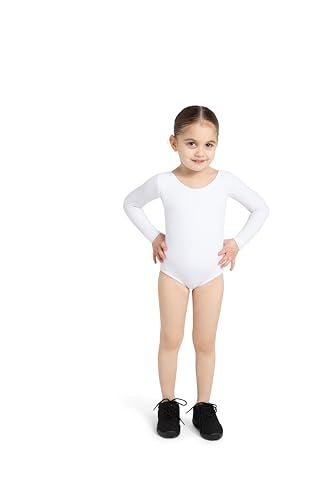 Capezio ليوتارد رياضي طويل الأكمام للفتيات من كابيزيو، أبيض، 12 14 أمريكي - Image 5